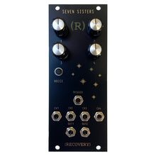Seven Sisters Eurorack percussion synth front view showing 7 voice controls